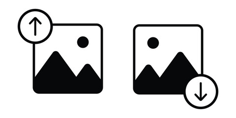 Vector Pictures Upload And Download Icon Set