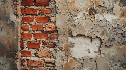 The Story of a Brick Wall Through Colors and Erosion, A Testament to Construction and History.