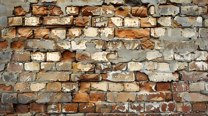 The Story of a Brick Wall Through Colors and Erosion, A Testament to Construction and History.