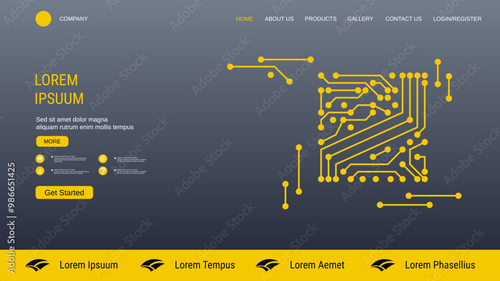 Aufkleber modern trendy landing page vector design template. data computing concept