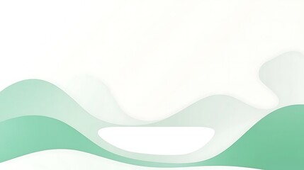 Abstract green and white background with wavy lines.