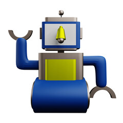 robot notification 3 D Illustration