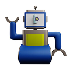 robot battery 3 D Illustration