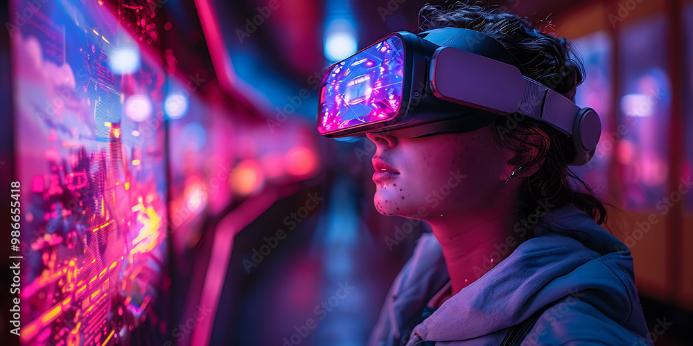 Poster interactive techbased ar art installation where futuristic visuals shift adapt to the viewers gaze i