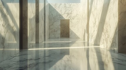Minimalist Marble Hallway: A Modern Architectural Design