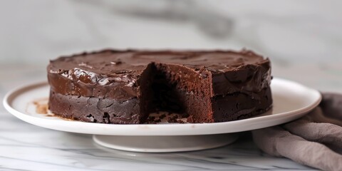 Chocolate Pudding Birthday Cake with a Cat Theme