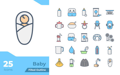 Baby Filled Color Icons