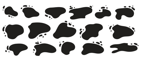 Modern liquid irregular blob shape. Vector Abstract shape. Irregulars organic blots. Set of simple fluid circles shapes.