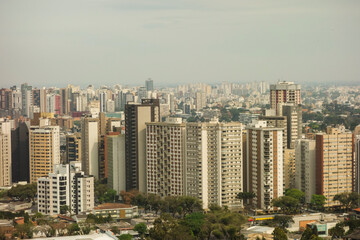 panoramic view of Curitiba cityscape, Brazil. the green city