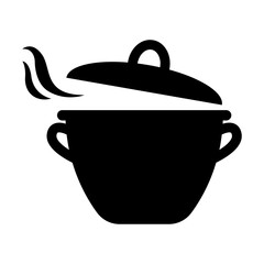 Cooking pan icon black pot icon vector isolated