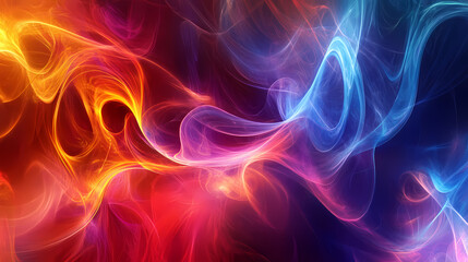 Fototapeta premium Vibrant energy: abstract colorful background with light, smoke, and motion in a futuristic illustration of fractal art. Fractal Design. Illustration