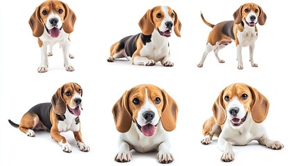 A series of photographs of a dog in various poses