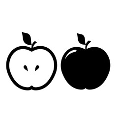 apple whole and cut fruits isolated on white