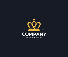 Luxurious Minimal Crown Logo Design – Elegant & Modern Branding Symbol for Premium Brands