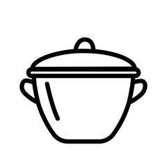Cooking pan line icon isolated on white vector