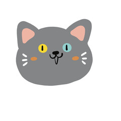 cute cat face illustration