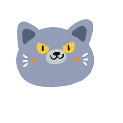 cute cat face illustration