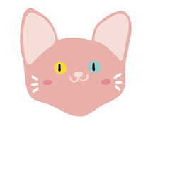 cute cat face illustration