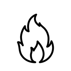 Fire flame line abstract style on white isolated vector