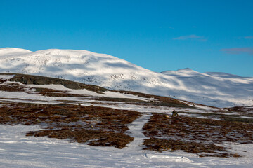 A frozen trail in Padjelanta National Park in Sweden in March