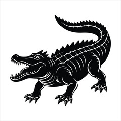 Crocodile silhouette vector