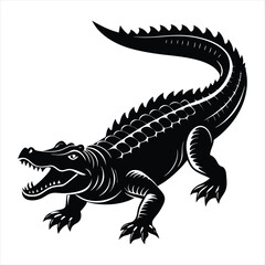 Crocodile silhouette vector