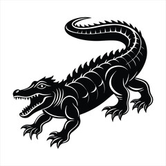 Crocodile silhouette vector