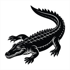 Crocodile silhouette vector