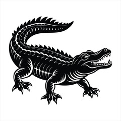 Crocodile silhouette vector