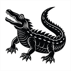Crocodile silhouette vector