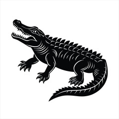 Crocodile silhouette vector