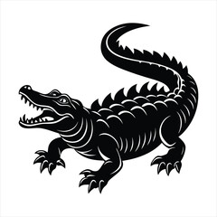 Crocodile silhouette vector