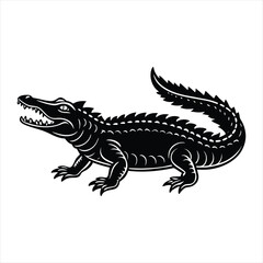 Crocodile silhouette vector