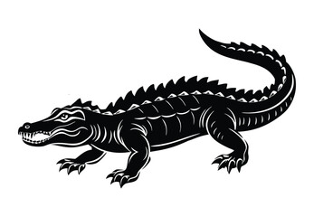 Crocodile silhouette vector