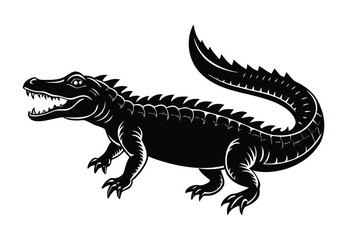 Crocodile silhouette vector