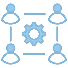 Teamwork icon with line color style