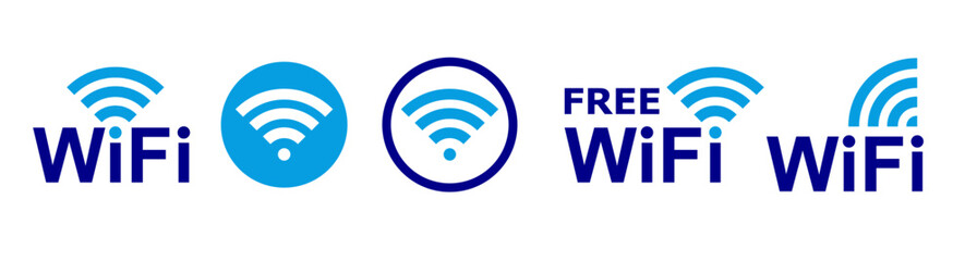 free wifi icon collection for restaurant, office, home, shop etc place free internet or network service. can be used for web, app, ui, infographics etc