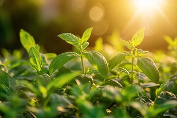 Green Leaves Sunlit Backlit Nature