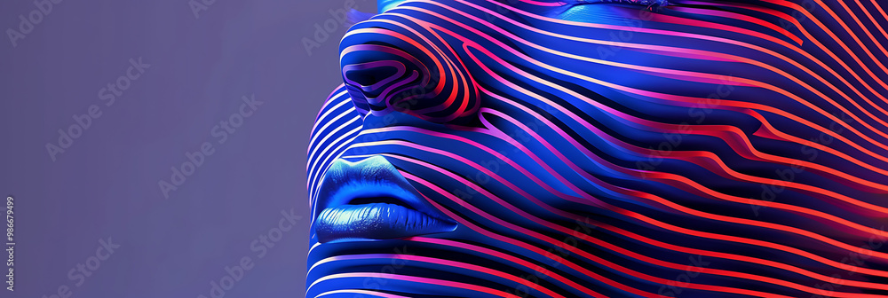 Poster abstract design of ai digital art creation within arts and culture where artificial intelligence col