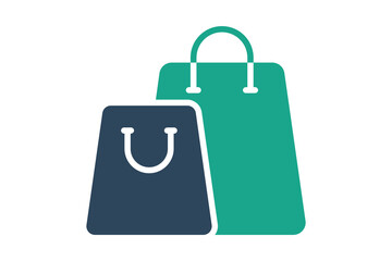 Shopping bag icon. solid icon style. icon related to bill and payment. business elements vector illustration