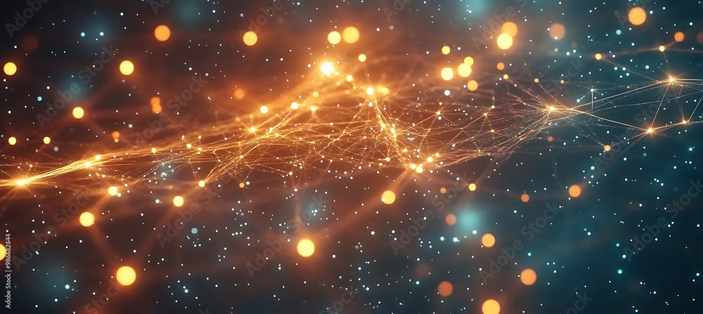 Aufkleber a cool, abstract network pattern with glowing connections and a central text space