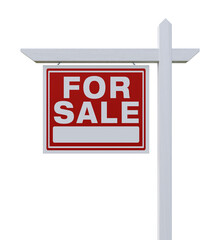 Left Facing For Sale Real Estate Sign Isolated. Transparent PNG.