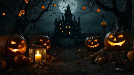 Realistic halloween background dark and spooky