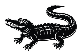 Alligator silhouette vector