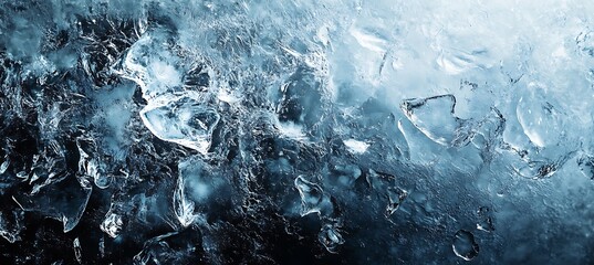 Obraz premium A cool, icy texture background with a central area for text