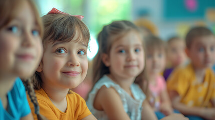Candid school portrait in a classroom