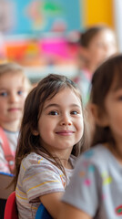 Fototapeta premium Candid school portrait in a classroom