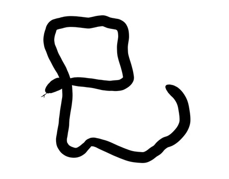 recommend clip art: 蛇のシルエット影の巳年文字素材