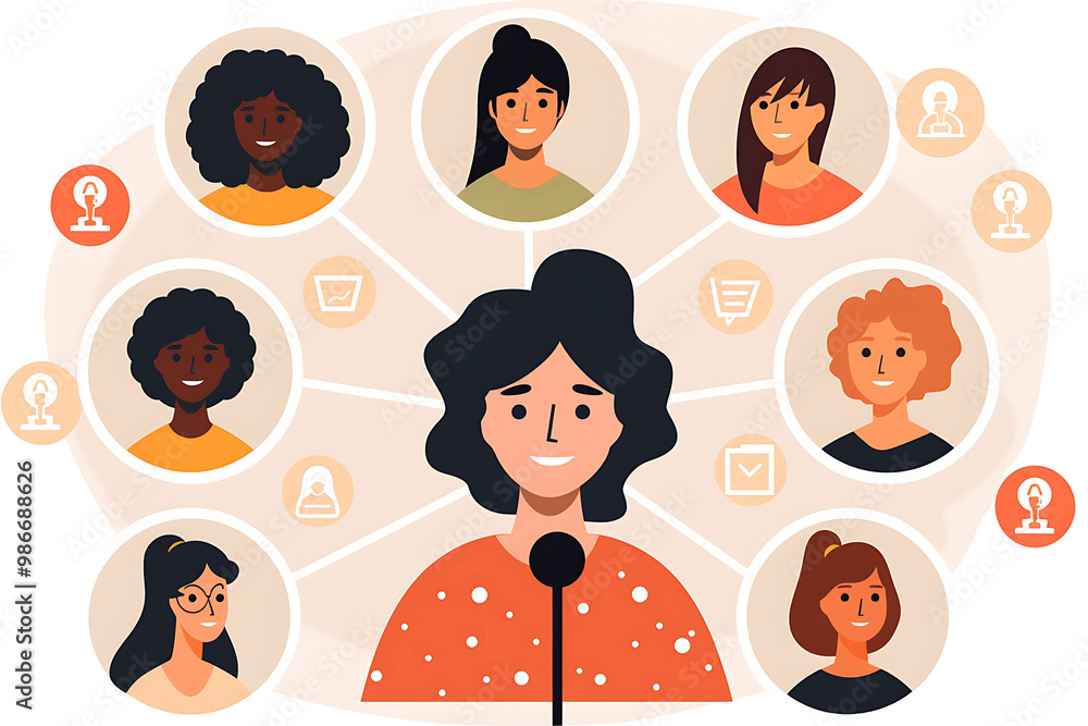 Poster ai personalized customer support visualized in a collage where artificial intelligence customizes se
