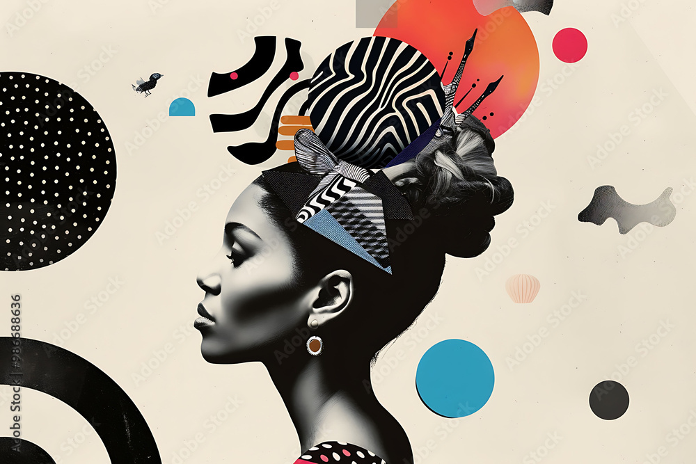 Poster ai personalized customer support visualized in a collage where artificial intelligence customizes se